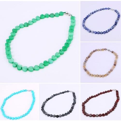 Heart Shaped Necklace Natural Stone Brazil Beads Statement Choker Bib Collars Jewelry For Women Accessories Party Evening New