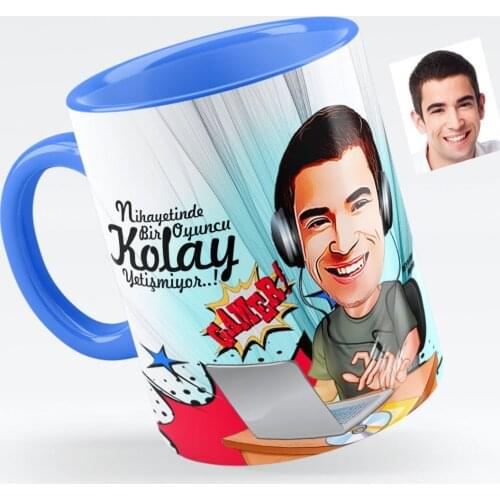 Personalized Mr Player Caricature Of Blue Mug cup-1