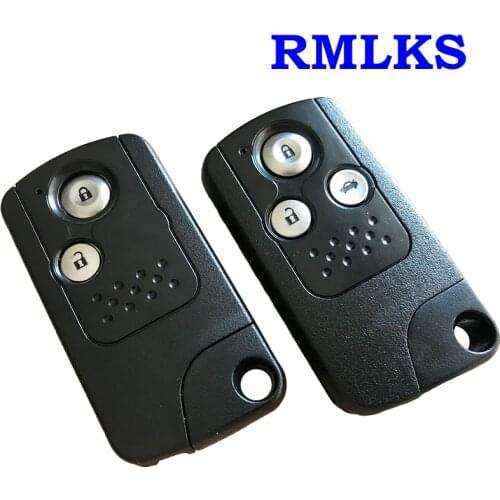 RMLKS 2 3 Button New Replacement Flip Key Shell Fit For Remote Key Case Fob Smart Key Fob Cover With Emergency HON66 Key Blade