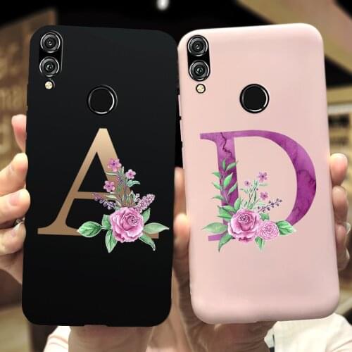 Luxury Alphabet Flower For Coque Huawei Honor 8X Case JSN-L21 Soft Silicone Back Cover For Honor 8X 8 X Funda Honor8x 6.5"