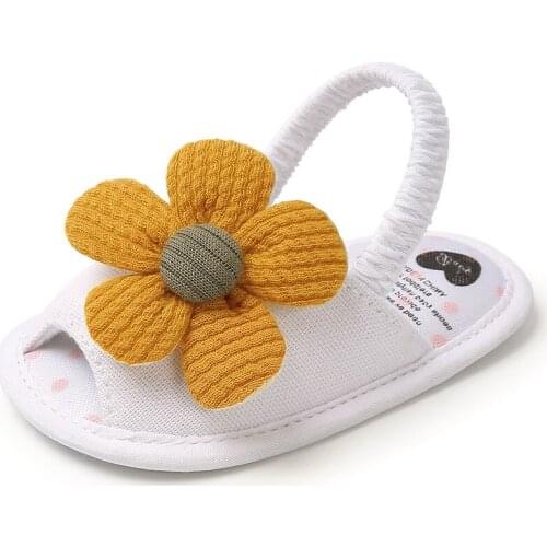 0-12m spring and summer baby newborn princess soft-soled sandals baby toddler shoes Sunflower PU non-slip baby sandals