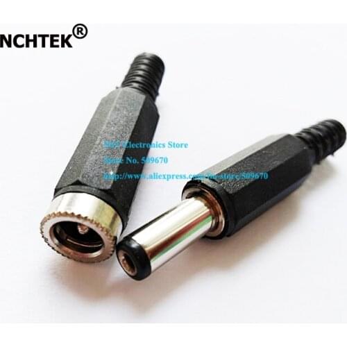 NCHTEK DC Power 5.5x2.1mm Male + Female Plug Jack Connector Socket Adapter For CCTV/Free shipping/50PAIRS(100pcs)
