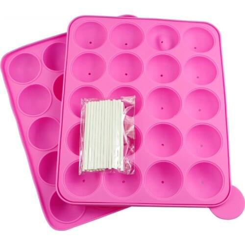 20 Holes Silicone Chocolate Mold Pop Cake Stick Cupcake Mould Lollipop Sphere Maker Baking Mold Ice Tray