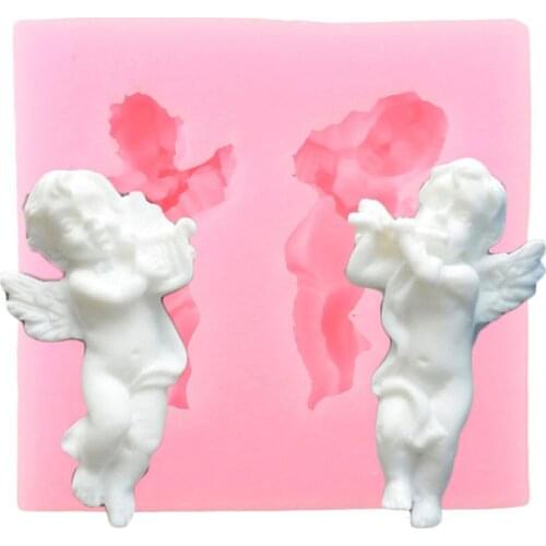 Cute Cupid Silicone Molds Angel Chocolate Fondant Mold DIY Baby Birthday Cake Decorating Tools Candy Clay Handmade Soap Moulds
