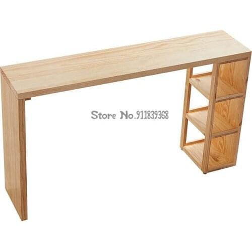 Solid Wood Bar Table And Chair Combination Household Small House Type Wall High Foot Table Balcony Modern Simple Living Room Par