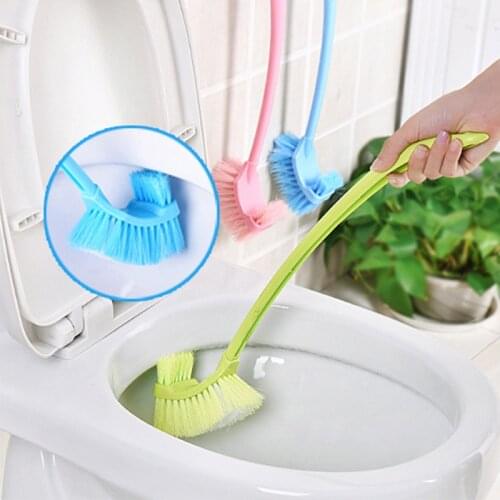 Thick plastic long handle double-sided to dead corners soft bristles cleaning toilet brush toilet curved toilet brush gap brush