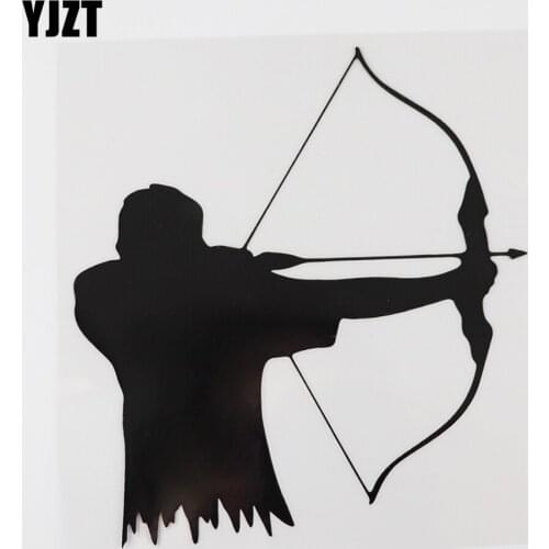 YJZT 14.8CMX15.8CM Archer Toxophilite Bow and Arrow Decal Vinyl Car Sticker Black/Silver 8A-1134