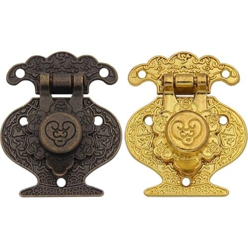 Zinc alloy box lock Antique Bronze Hasp Latch small Wooden Jewelry Boxes Lock Mini Cabinet Buckle Case Locks Hardware Decorative