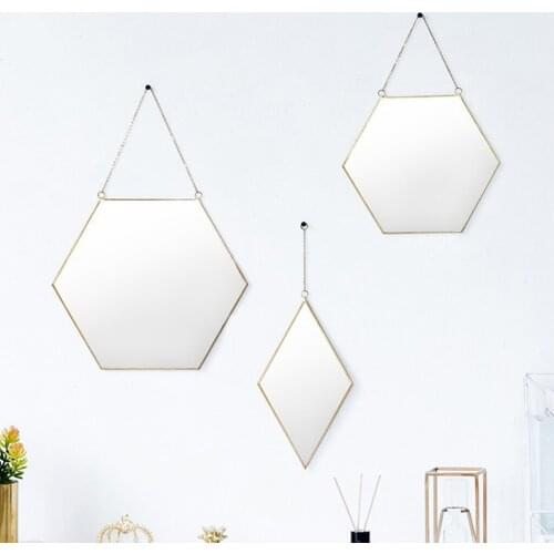 Wrough Iron Golden Frame Mirror Vanity Make Up Mirror Wall Mirror for Bathroom, Entryways, Washrooms, Living Rooms