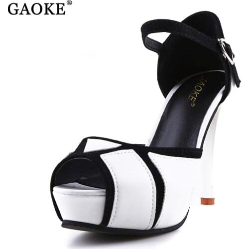 2019 Summer Sexy Women High Heels Sandals 11.5cm Fashion Stripper Shoes Ankle Strap Party Pumps Shoes Women Platform Sandals