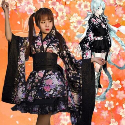 Cospaly costume female Lolita dress heavy cherry kimono Bliss Pure Land House dance clothes maid outfit full set cosplay costume