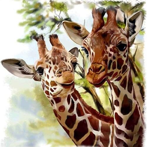 Animal Giraffe DIY Embroidery 11CT Cross Stitch Kits Needlework Craft Set Cotton Thread Printed Canvas Home Wholesale