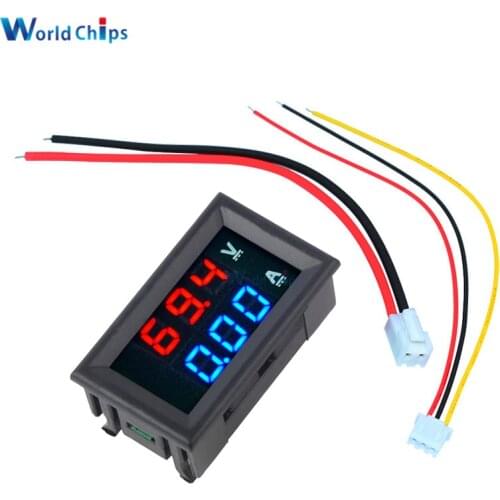 0.56" Blue + Red Dual LED Display Mini Digital Voltmeter Ammeter DC 100V 10A Panel Amp Volt Current Meter Tester With Lines Hot
