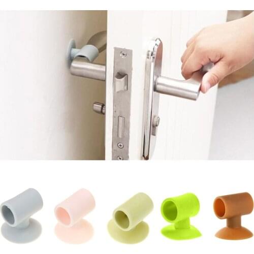 1pcs Self Adhesive Wall Protector Door Handle Crash Pad Bumper Guard Silicone Anticollision Sucker Stopper Dropshipping