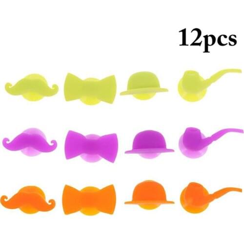 12pcs Silicone Party Wine Glass Marker Charms Drinking Buddy Cup Identification Cup Identify Identifier Cup Labels Tag Signs