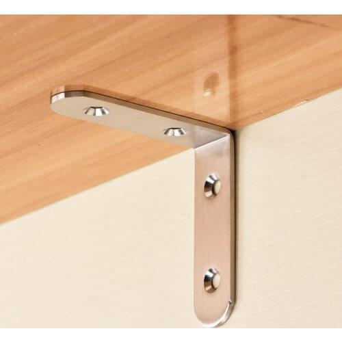 2pcs/10pcs L-Shaped Triangle Bracket Angle Support Stainless Steel 90 Degree Angle Code Fixing Hardware Hardware Accessories