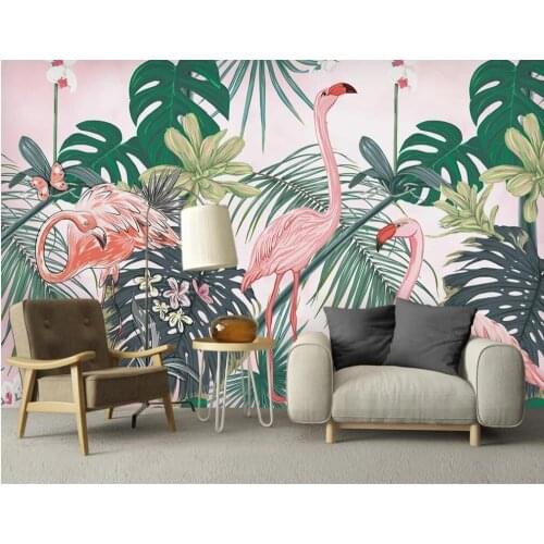 Custom 3D mural wallpaper Nordic flamingo living room bedroom background wall decoration painting