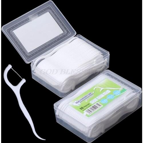 50Pcs Dental Floss Flosser Picks Teeth Toothpicks Stick Tooth Clean Oral Care 7.5cm Drop Shipping