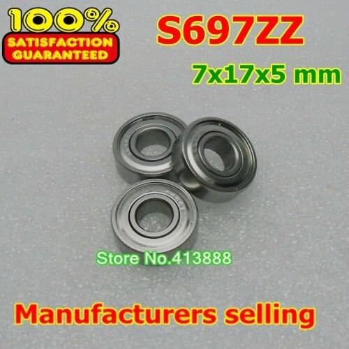 500pcs free shipping SUS440C environmental corrosion resistant stainless steel deep groove ball bearings S697ZZ 7*17*5 mm