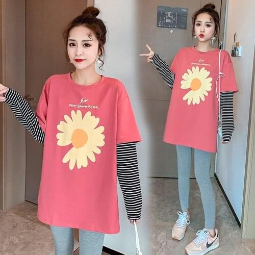 6697# Maternity Clothes Spring Autumn Cotton Letter Printing Maternity Tops Casual T Shirt Dress
