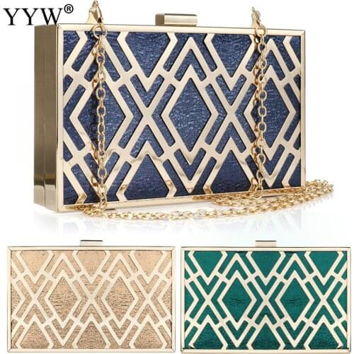 Acrylic Box Bag With Chain Women 'S Shoulder Bags Blue Geometric Hard-Surface Evening Party Clutch And Purse Bolsas Feminina
