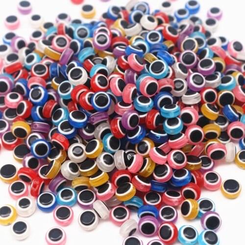 10g 8MM 10MM Candy Color Acrylic Beads Evil Eye Resin Spacer Beads for Jewelry Making DIY Jewelry Accessories for Handicrafts