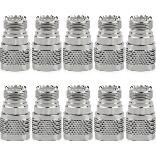 Artudatech 10Pcs Adapter SO239 UHF Jack Female To N Male Plug RF Connector Straight F/M High Quality Parts