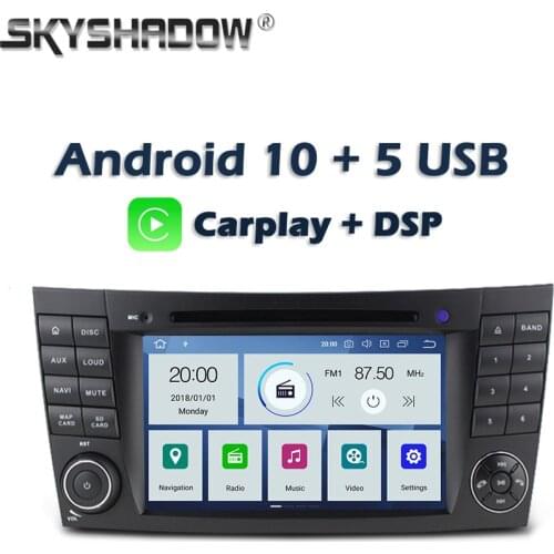 Carplay DSP PX6 IPS Android 10 4GB + 64GB Car DVD Player GPS Map RDS Radio Bluetooth 4.2 For Benz W211 W463 W219 W209 2004-2011