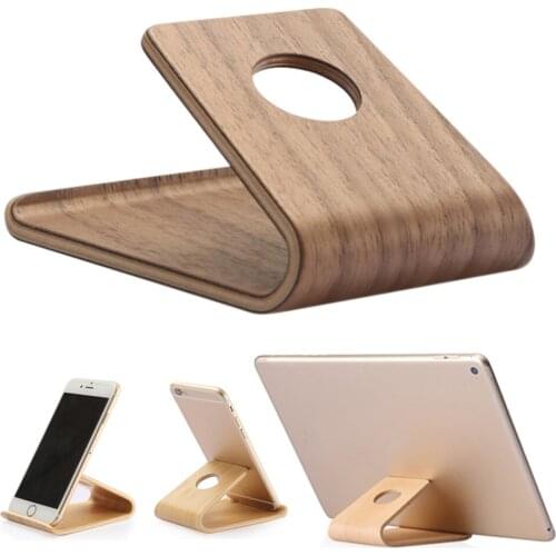 Wooden Cell Phone Stand Universal Holder Cradle for Smartphone Tablet Cellphone GDeals