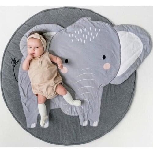 Baby climbing Round mat Child safety protective carpet kid animal pattern cushion Baby play mat Foldable Living room carpet