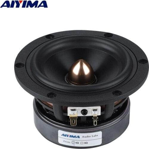 AIYIMA 1Pcs 4 Inch Midrange Bass Speaker 4 8 Ohm 50W Home Theater Woofer Loudspeaker Aluminum Bullet Hifi Mid-woofer Speaker