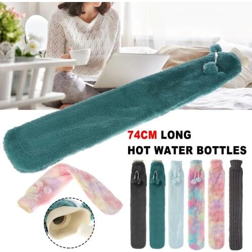 2L Long Hot Water Bottle Fur Cover Material Rubber Warming Bottles