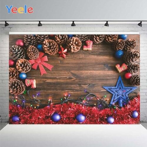 Yeele Red Blue Balls Photography Background Decoration Balloon Merry Christmas Backdrop Decor Photocall Backdrop Photo Studio