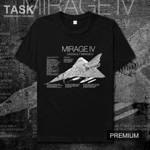 France Dassault Mirage IV Strategic bomber Pattern casual cotton T-shirt mens Military weapon fans Short Sleeve tees streetwear