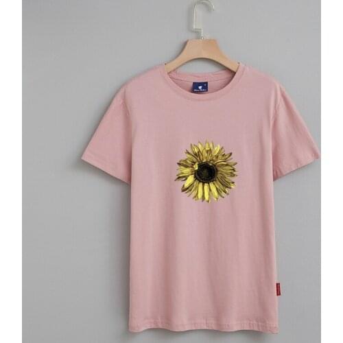 Sunflower Shirt Vintage T Shirt Girls Funny Cotton Tshirts for Women Aesthetic Clothes Harajuku Tee Shirt Oversize Femme Tops