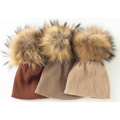 Geebro 2021 New Fashion Soft Baby Girls Boys Winter Warm Ribbed Skullies Beanies Newborn Kids Knitted Hats Pom Pom Accessories