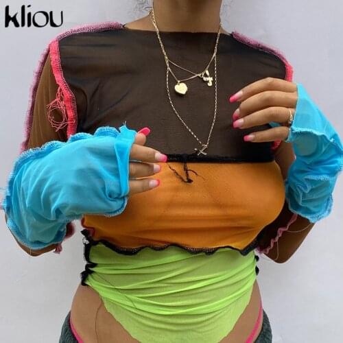 Женские полосатые футболки Kliou China At AliExpress