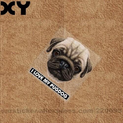 Pug Dog Decal Truck Bumper Window Car Funny Sticker Truck Vinyl Decal