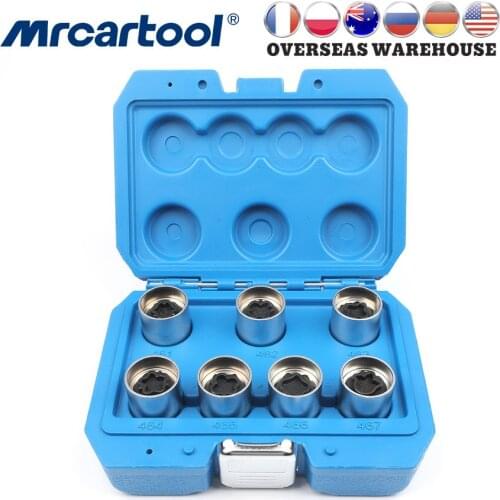 MR CARTOOL 7pcs Anti-Theft Screw Sleeve Wheel Locking Nut Key Removal Install Socket Tools Set For Opel Vauxhall