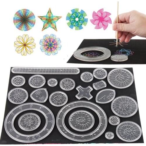 Funny Interlocking Gears Wheels Spirograph Drawing Toys Set Creative Educational Toy for Children Painting Drawing Accessories