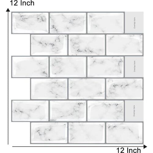 Kitchen Backsplash Wallpaper Tiles 3D Wallstick TIle Black Subway Tile Waterproof Tile Dorection Sticker