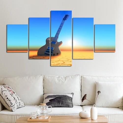 Wall Art Home HD Printed Frame Living Room 5 PiecePcs Electric Guitar Modular Decor Posters Picture On Canvas Modern Painting