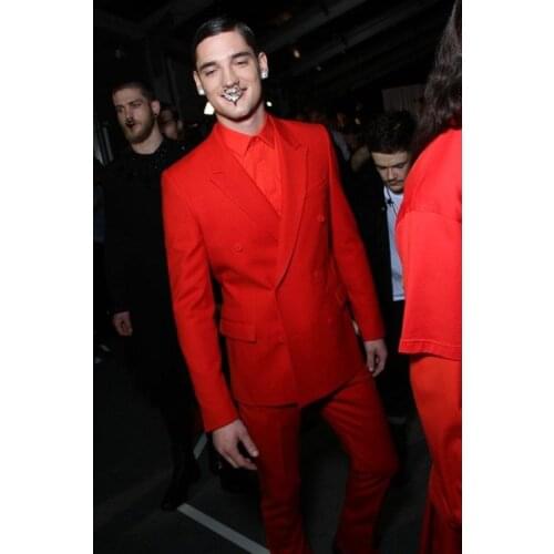 Latest Coat Pant Designs Red Prom Men Suit Slim Fit 2 Piece Groom Tuxedo Party Fashion Suits Blazer Terno Masculino Jacket+Pant