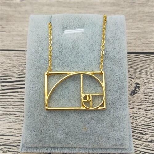 New Science Jewelry Fibonacci Necklace Silver Plated Golden Ratio Necklace Wearable Mathematics - Phi - irrational Jewelry