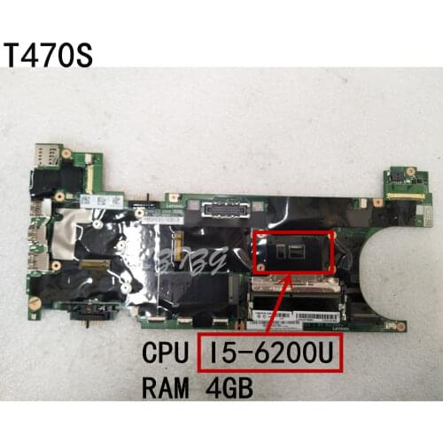 Original laptop Lenovo ThinkPad T470s Motherboard main board i5-6200U 4G FRU 01LV974 01LV976 01LV973 01LV975