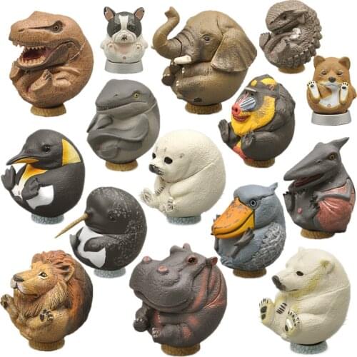 Genuine Capsule manmaru puppies animals sealife dinosaur kawaii t-rex hippo Shoebill unicorn whale Shiba Inu bulldog desk figure