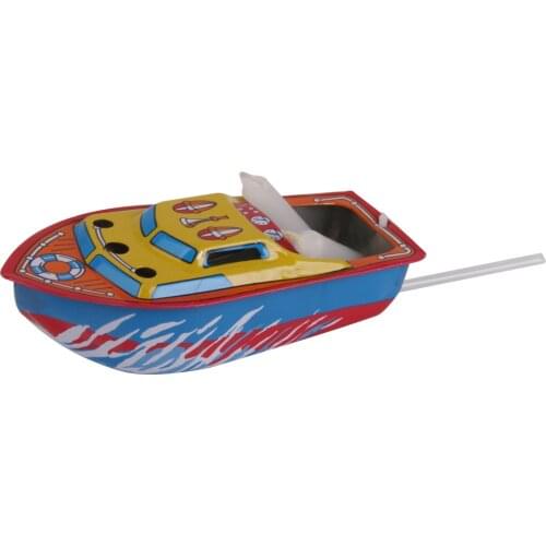 Christmas Gift Tin Toys Collectibles Steam Engine Boat for Senior