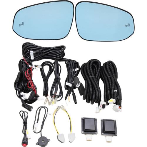 Blind Spot Assistant System BSM Blue Mirror Glare Proof Mirror Base-Heated For 2009-2017 Toyota RAV4