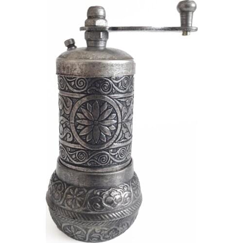 Pepper Salt Coffee Spice Grinder 3.5 inch Antique Copper Silver Color Hand Mill Traditional Vintage Made Turkey Gift Fast Track