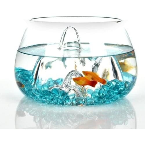 Chinese Style Table Fish Tank Glass Transparent Aquarium Office Fish Tank Home Ecosystem Small Peceras Fish Accessories EI50YG